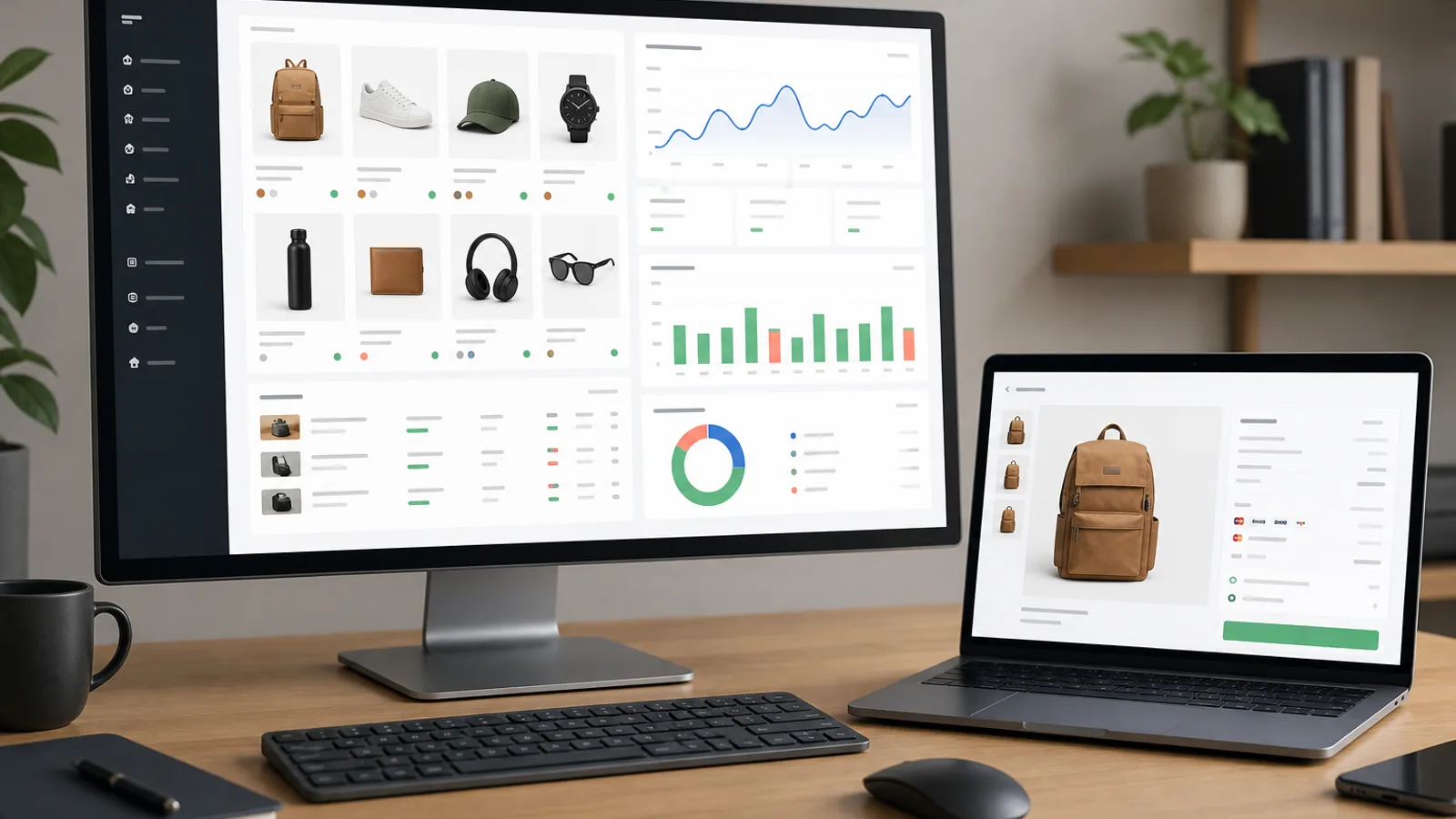 Professional e-commerce catalog, order and analytics workspace